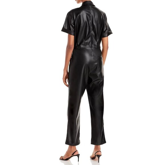 Pistola | Grover Vegan Leather Jumpsuit In Black - Picture 2 of 14